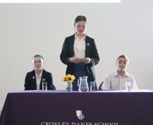 Student team at DET public speaking competition