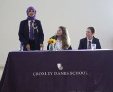 Student team at DET public speaking competition