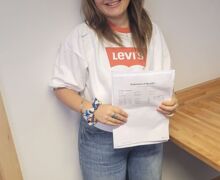 Student with A-level results